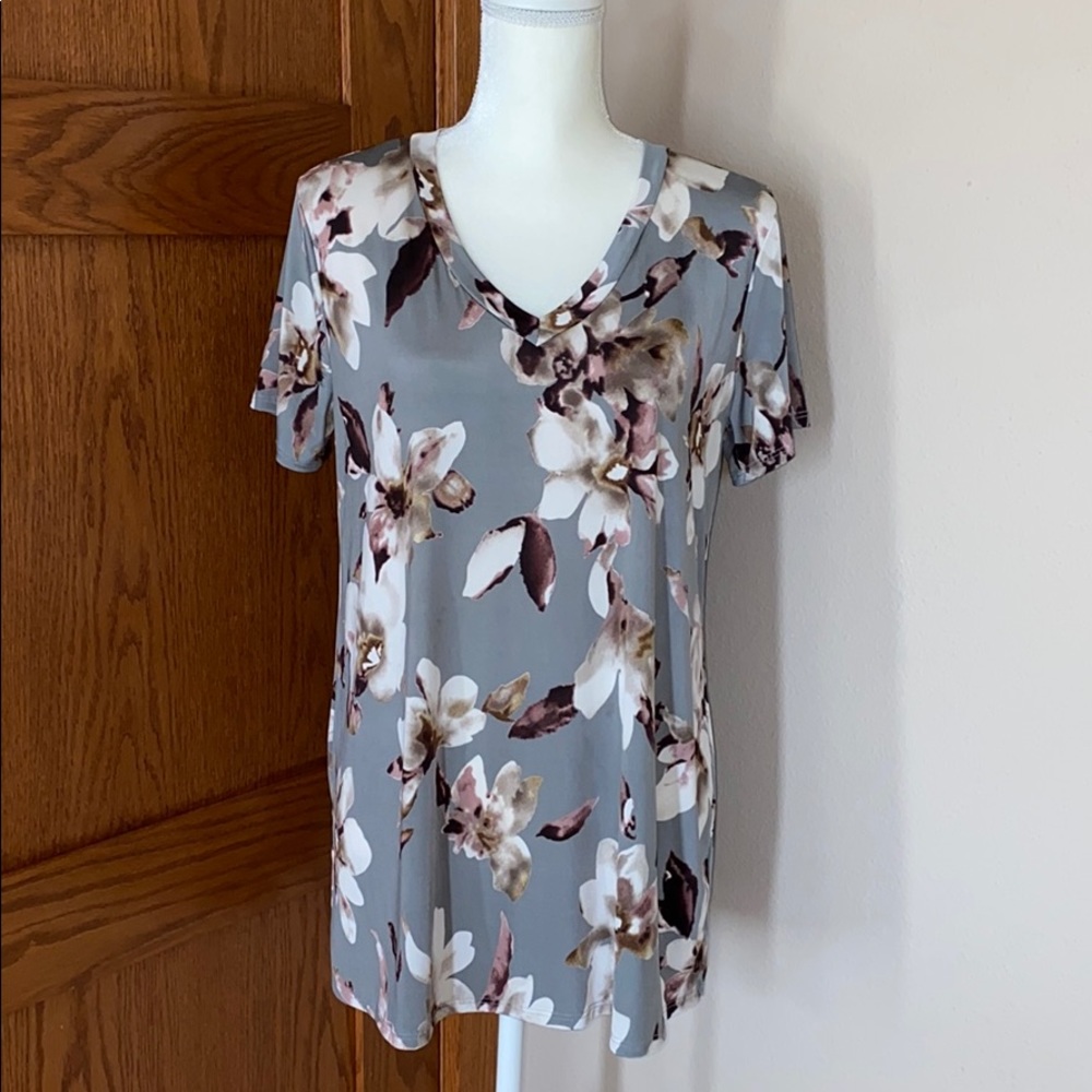 Purple and Grey Floral Dreams Tee